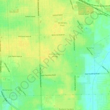 Anthony Wayne Village topographic map, elevation, terrain