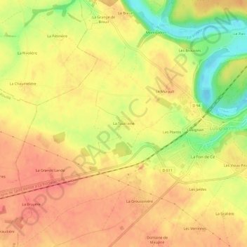 La Tourraine topographic map, elevation, terrain