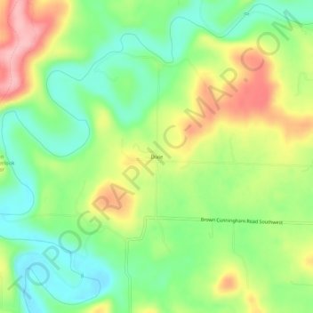Dixie topographic map, elevation, terrain