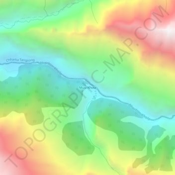 Musi Khola topographic map, elevation, terrain