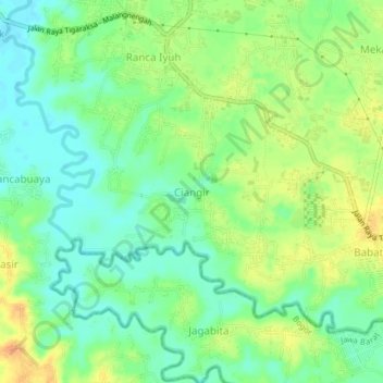 Ciangir topographic map, elevation, terrain