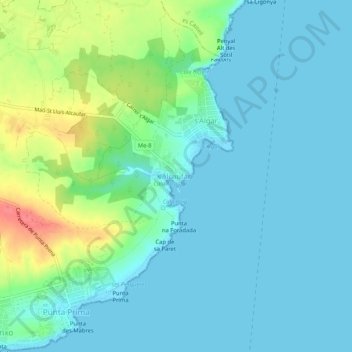 Alcaufar topographic map, elevation, terrain