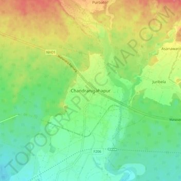 Chandranigahapur topographic map, elevation, terrain