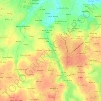 Moulin du Pont topographic map, elevation, terrain