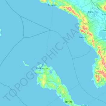 Anima Sola Island topographic map, elevation, terrain