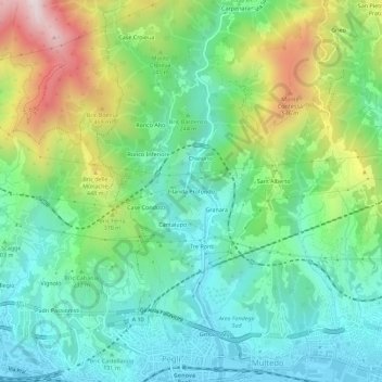Filanda Profondo topographic map, elevation, terrain