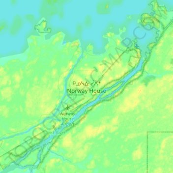 Norway House topographic map, elevation, terrain