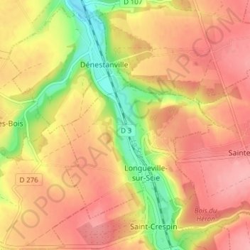 Vaudreville topographic map, elevation, terrain