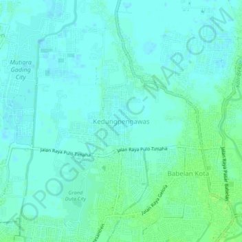 Kedungpengawas topographic map, elevation, terrain