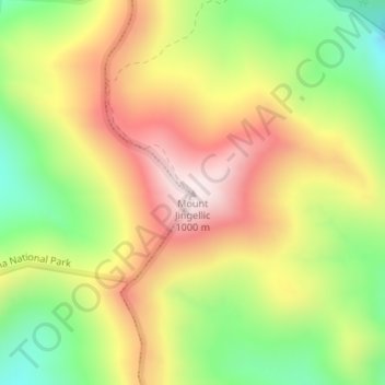 Mount Jingellic topographic map, elevation, terrain