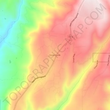 Forest Ranch topographic map, elevation, terrain