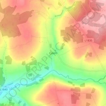 Coon topographic map, elevation, terrain
