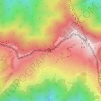 Tumling topographic map, elevation, terrain