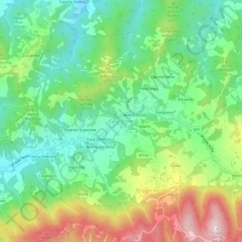 Casa Ponte topographic map, elevation, terrain