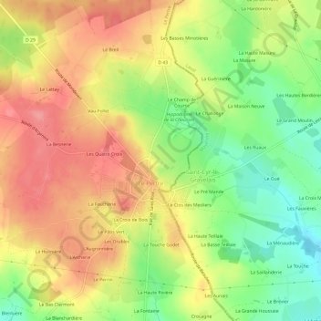 La Muserie topographic map, elevation, terrain