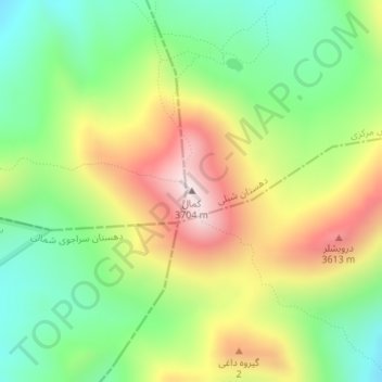 Kamal topographic map, elevation, terrain