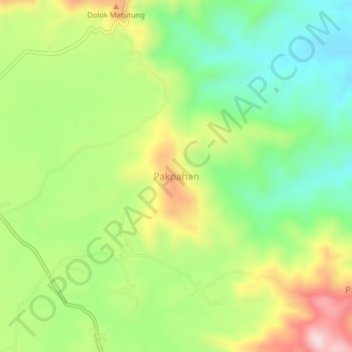Pakpahan topographic map, elevation, terrain