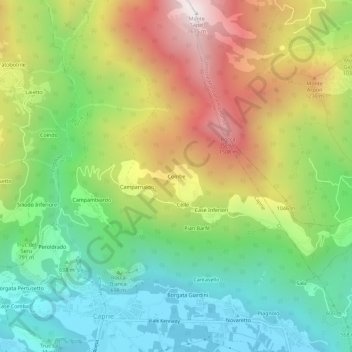 Combe topographic map, elevation, terrain