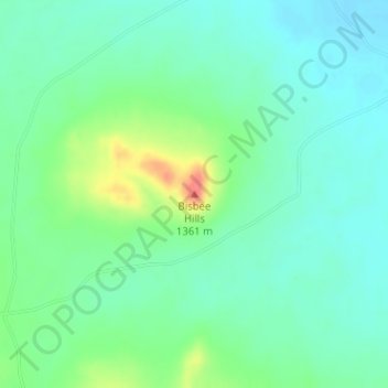 Bisbee Hills topographic map, elevation, terrain