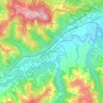 Ponte Nono topographic map, elevation, terrain