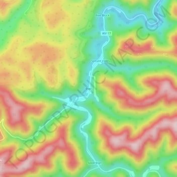 Blair topographic map, elevation, terrain