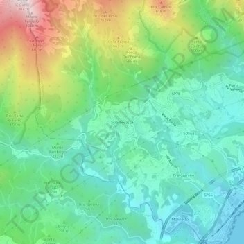 Sciarborasca topographic map, elevation, terrain