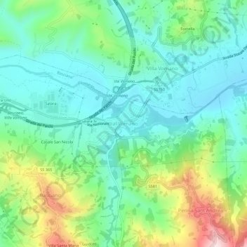 Val Vomano topographic map, elevation, terrain