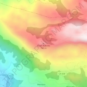 Picón Rubrillo topographic map, elevation, terrain