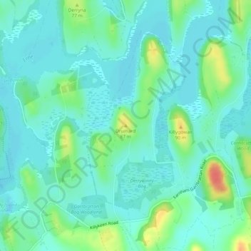 Drumard topographic map, elevation, terrain