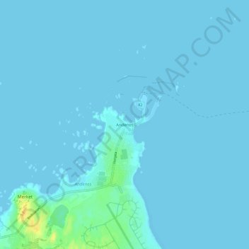 Andenes topographic map, elevation, terrain