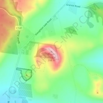 Mount Anakie topographic map, elevation, terrain