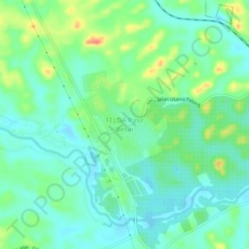 FELDA Pasir Besar topographic map, elevation, terrain