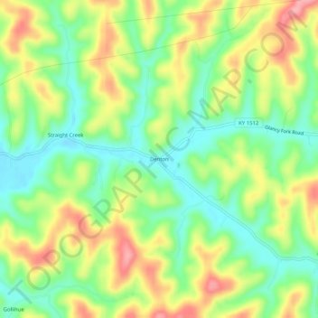 Denton topographic map, elevation, terrain