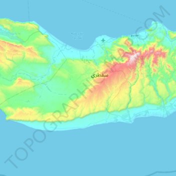 Socotra topographic map, elevation, terrain