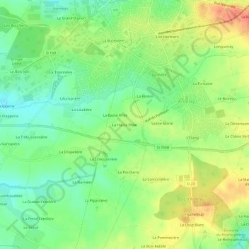 La Haute Rhée topographic map, elevation, terrain