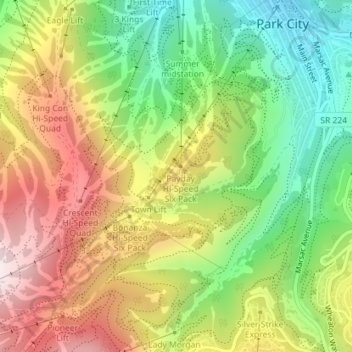 Treasure Hill topographic map, elevation, terrain