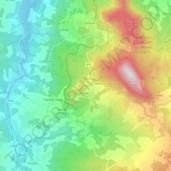 Vigo topographic map, elevation, terrain