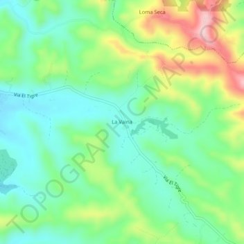 La Vaina topographic map, elevation, terrain