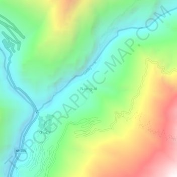 Namgial topographic map, elevation, terrain
