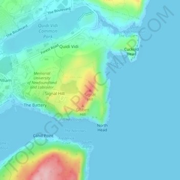 Signal Hill topographic map, elevation, terrain