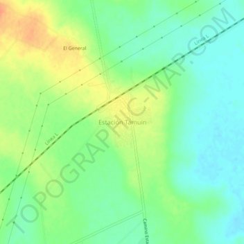 Estación Tamuín topographic map, elevation, terrain