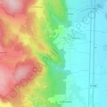 Soulace topographic map, elevation, terrain