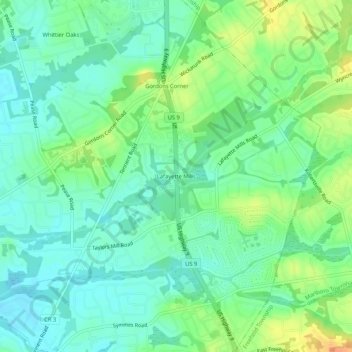 Lafayette Mills topographic map, elevation, terrain