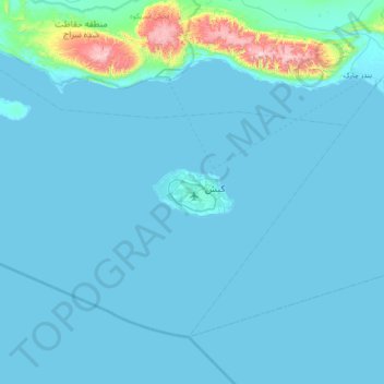 Kish Island topographic map, elevation, terrain