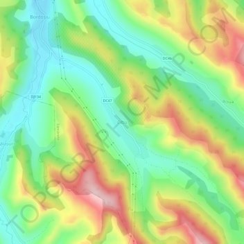 Cibu topographic map, elevation, terrain