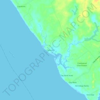 Concord topographic map, elevation, terrain