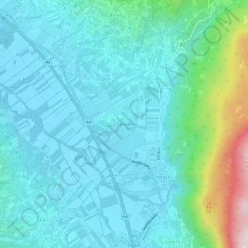 Zemono topographic map, elevation, terrain