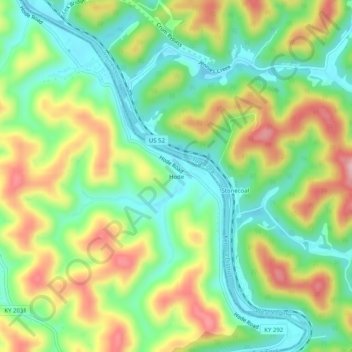 Hode topographic map, elevation, terrain