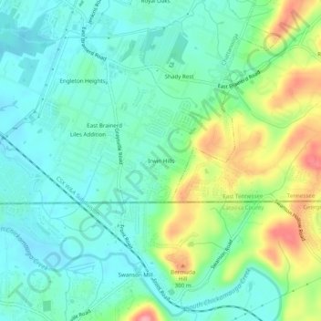 Irwin Hills topographic map, elevation, terrain
