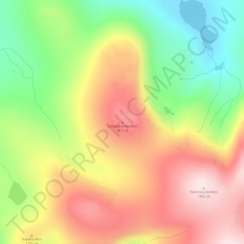 Lyftingfonnkollen topographic map, elevation, terrain